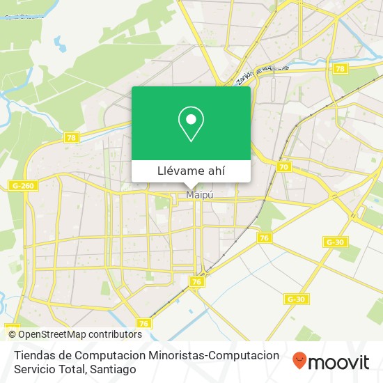 Mapa de Tiendas de Computacion Minoristas-Computacion Servicio Total, Calle Chacabuco 57 9250000 Maipú, Maipú, Región Metropolitana de Santiago