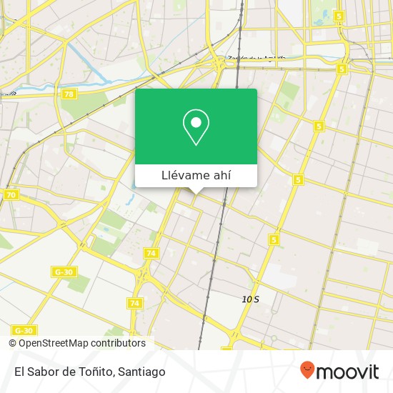 Mapa de El Sabor de Toñito, Avenida Central Cardenal Silva Henríquez 9120000 Lo Espejo, Lo Espejo, Región Metropolitana de Sant