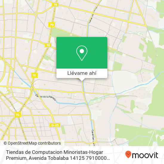 Mapa de Tiendas de Computacion Minoristas-Hogar Premium, Avenida Tobalaba 14125 7910000 Peñalolén, Peñalolén, Región Metropolitana de Santiago