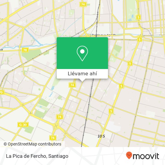 Mapa de La Pica de Fercho, Avenida Central 8460000 Pedro Aguirre Cerda, Pedro Aguirre Cerda, Región Metropolitana de Santiago