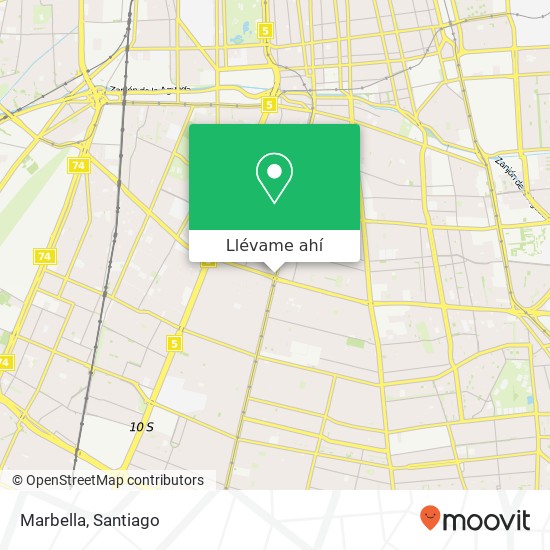 Mapa de Marbella, Avenida Gran Avenida José Miguel Carrera 5427 8900000 San Miguel, San Miguel, Región Metropolitana