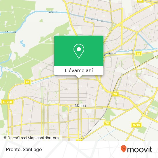 Mapa de Pronto, Calle Rafael Riesco Bernales 9250000 Maipú, Maipú, Región Metropolitana de Santiago