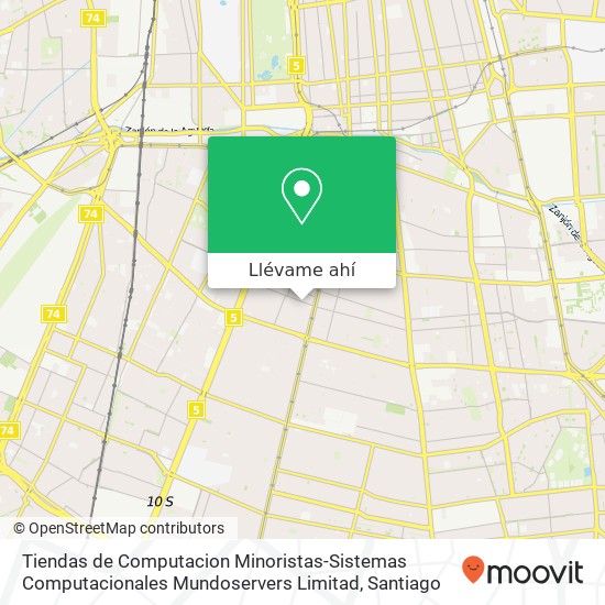 Mapa de Tiendas de Computacion Minoristas-Sistemas Computacionales Mundoservers Limitad, Calle San Nicolás 1184 8900000 San Miguel, San Miguel, Región Metropolitana de Santiago