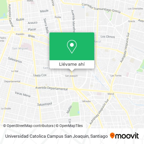 Mapa de Universidad Catolica Campus San Joaquin