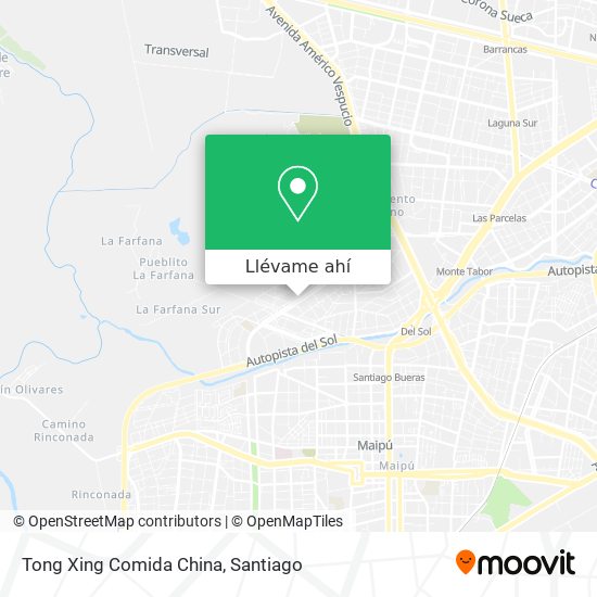 Mapa de Tong Xing Comida China