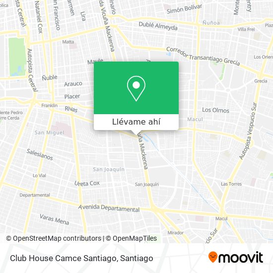 Mapa de Club House Camce Santiago