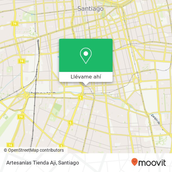 Mapa de Artesanías Tienda Aji, Pasaje Coronel Lastarria 8320000 Huemul, Santiago, Región Metropolitana de Santiago