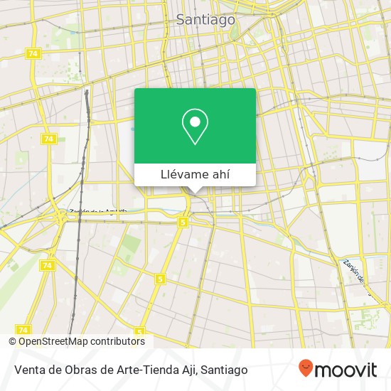 Mapa de Venta de Obras de Arte-Tienda Aji, Pasaje Coronel Lastarria 8320000 Huemul, Santiago, Región Metropolitana de Santiago