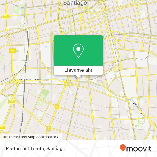 Mapa de Restaurant Trento, Calle San Diego 8320000 Huemul, Santiago, Región Metropolitana de Santiago