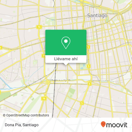 Mapa de Dona Pia, Calle San Alfonso 1570 8320000 San Vicente, Santiago, Región Metropolitana de Santiago