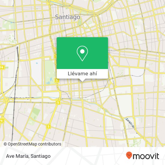 Mapa de Ave María, Calle Ñuble 8320000 Franklin, Santiago, Región Metropolitana de Santiago