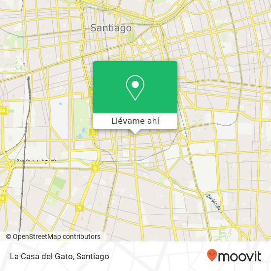 Mapa de La Casa del Gato, Calle Ñuble 8320000 Franklin, Santiago, Región Metropolitana de Santiago