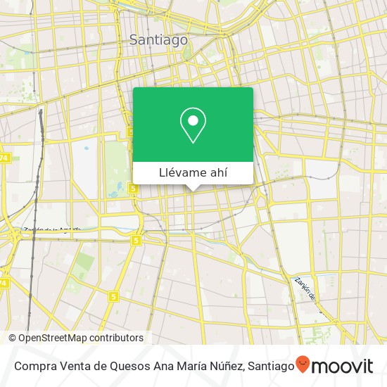 Mapa de Compra Venta de Quesos Ana María Núñez, Calle Ñuble 8320000 Franklin, Santiago, Región Metropolitana de Santiago