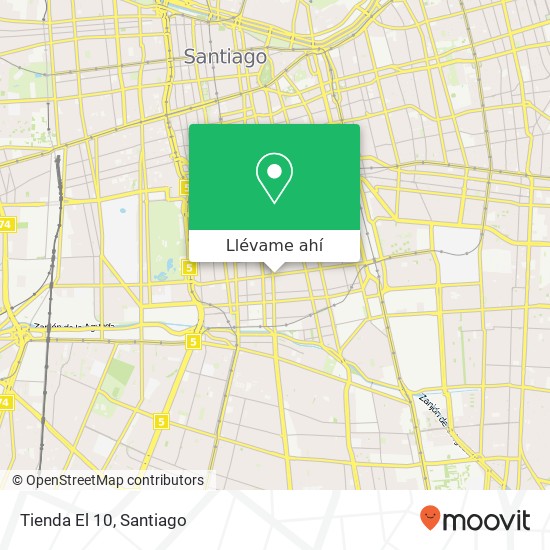 Mapa de Tienda El 10, Calle Ñuble 8320000 Franklin, Santiago, Región Metropolitana de Santiago
