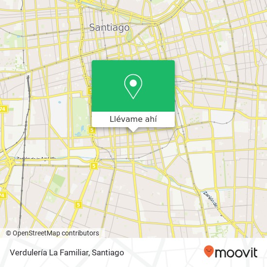 Mapa de Verdulería La Familiar, Calle Ñuble 8320000 Franklin, Santiago, Región Metropolitana de Santiago