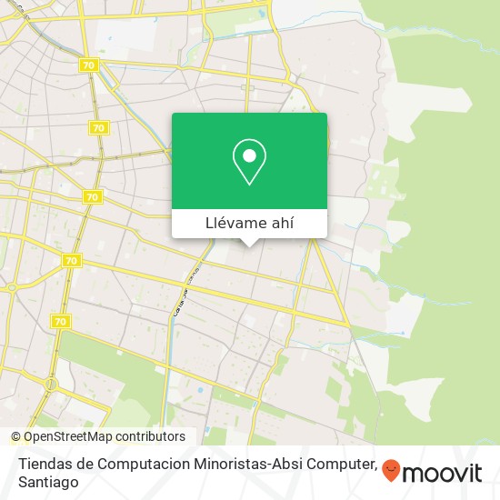 Mapa de Tiendas de Computacion Minoristas-Absi Computer, Calle Laguna San Pedro 1046 7910000 Peñalolén, Peñalolén, Región Metropolitana de Santiago
