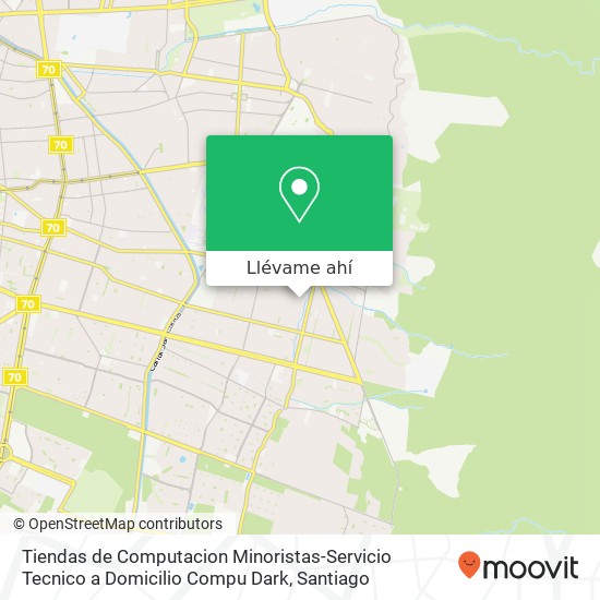Mapa de Tiendas de Computacion Minoristas-Servicio Tecnico a Domicilio Compu Dark, Calle Quebrada de Vitor 1017 7910000 Peñalolén, Peñalolén, Región Metropolitana de Santiago