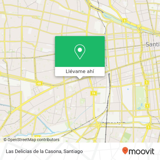 Mapa de Las Delicias de la Casona, Avenida Libertador Bernardo O'Higgins 9160000 Estación Central, Estación Central, Región Metropolit