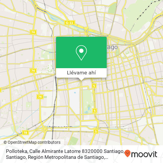 Mapa de Polloteka, Calle Almirante Latorre 8320000 Santiago, Santiago, Región Metropolitana de Santiago