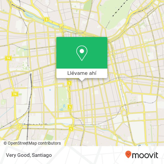 Mapa de Very Good, Calle San Diego 850 8320000 San Diego, Santiago, Región Metropolitana de Santiago