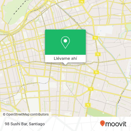 Mapa de 98 Sushi Bar, Avenida Irarrázaval 3469 7750000 Plaza Ñuñoa, Ñuñoa, Región Metropolitana de Santiago