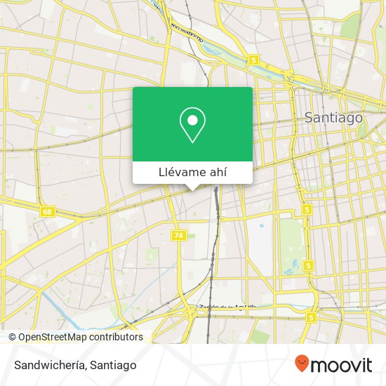 Mapa de Sandwichería, Calle Obispo Manuel Umana Salinas 9160000 Barrio Estación Central, Estación Central, Región Metropo