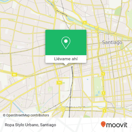 Mapa de Ropa Stylo Urbano, Avenida Libertador Bernardo O'Higgins 9160000 Barrio Estación Central, Estación Central, Región Met