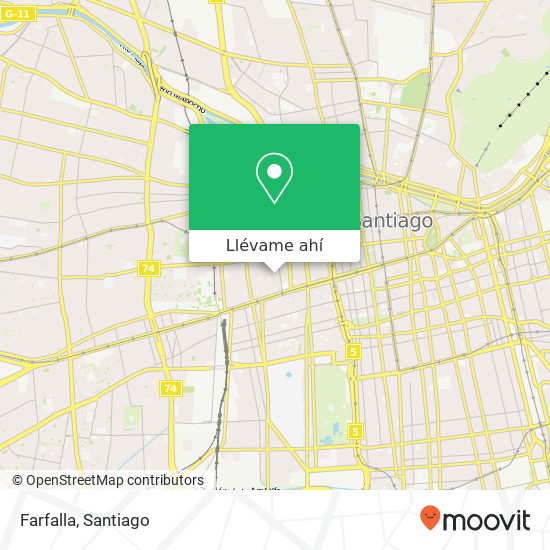Mapa de Farfalla, Calle Erasmo Escala 2458 8320000 Yungay, Santiago, Región Metropolitana de Santiago