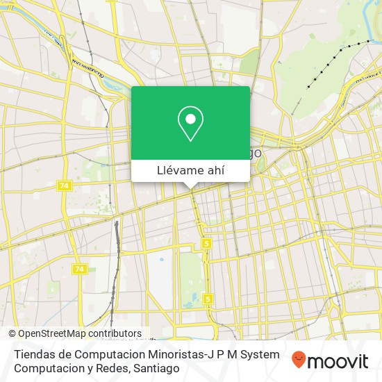 Mapa de Tiendas de Computacion Minoristas-J P M System Computacion y Redes, Avenida Manuel Rodríguez 24 8320000 Brasil, Santiago, Región Metropolitana de Santiago