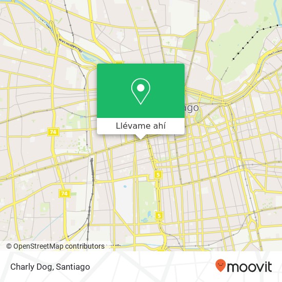 Mapa de Charly Dog, Avenida Libertador Bernardo O'Higgins 1910 8320000 Universitario de Santiago, Santiago, Región Metr