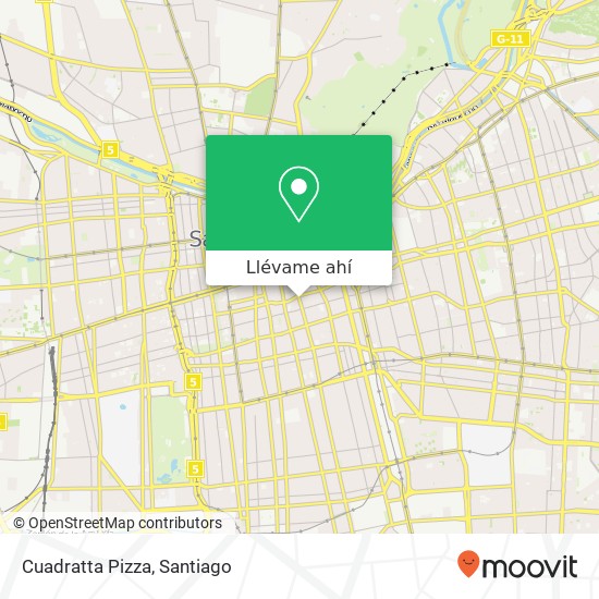 Mapa de Cuadratta Pizza, Calle Lira 8320000 Santiago, Santiago, Región Metropolitana de Santiago