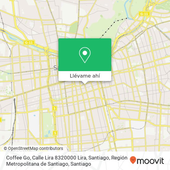 Mapa de Coffee Go, Calle Lira 8320000 Lira, Santiago, Región Metropolitana de Santiago