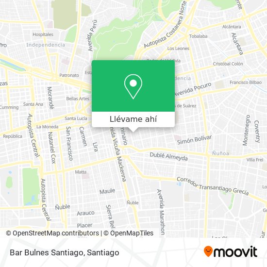 Mapa de Bar Bulnes Santiago