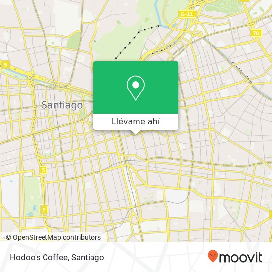 Mapa de Hodoo's Coffee, Avenida Italia 1334 7500000 Providencia, Providencia, Región Metropolitana de Santiago