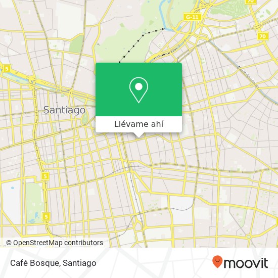 Mapa de Café Bosque, Avenida Italia 1232 7500000 Providencia, Providencia, Región Metropolitana de Santiago