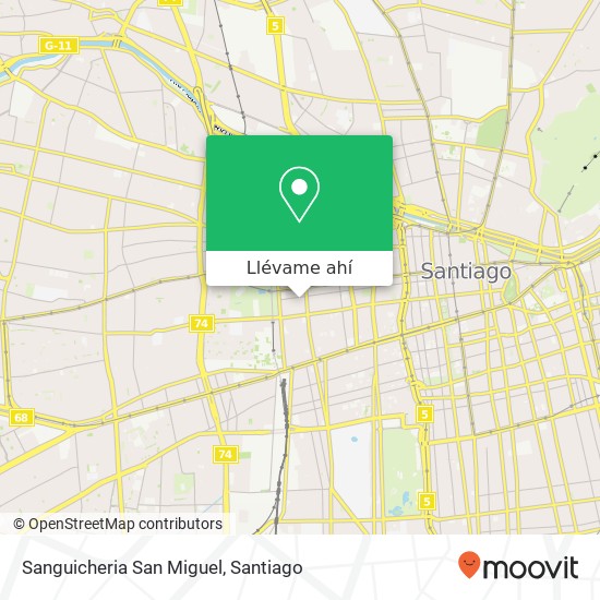 Mapa de Sanguicheria San Miguel, Calle Maipú 8320000 Yungay, Santiago, Región Metropolitana de Santiago