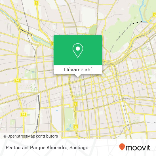 Mapa de Restaurant Parque Almendro, Calle Profesora Amanda Labarca 8320000 Centro Histórico, Santiago, Región Metropolitana de Santiago