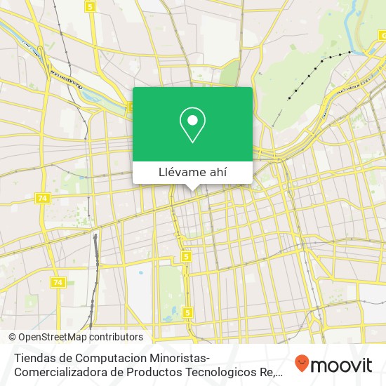 Mapa de Tiendas de Computacion Minoristas-Comercializadora de Productos Tecnologicos Re, Calle Valentín Letelier 1376 8320000 Centro Histórico, Santiago, Región Metropolitana de Santiago