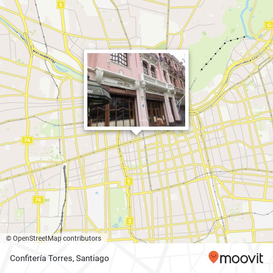 Mapa de Confitería Torres, Calle Teatinos 8320000 Santiago, Santiago, Región Metropolitana de Santiago