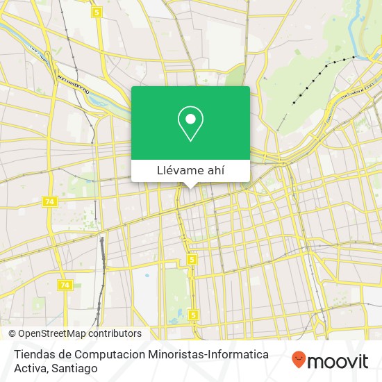 Mapa de Tiendas de Computacion Minoristas-Informatica Activa, Calle Moneda 1479 8320000 Centro Histórico, Santiago, Región Metropolitana de Santiago