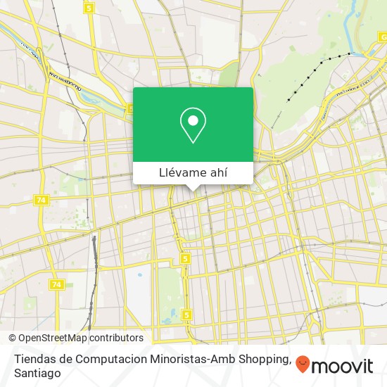 Mapa de Tiendas de Computacion Minoristas-Amb Shopping, Calle Valentín Letelier 1331 8320000 Centro Histórico, Santiago, Región Metropolitana de Santiago