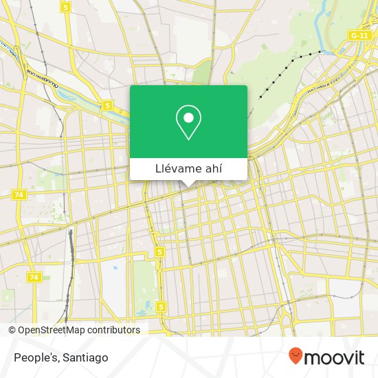 Mapa de People's, Avenida Libertador Bernardo O'Higgins 949 8320000 Centro Histórico, Santiago, Región Metropolitana