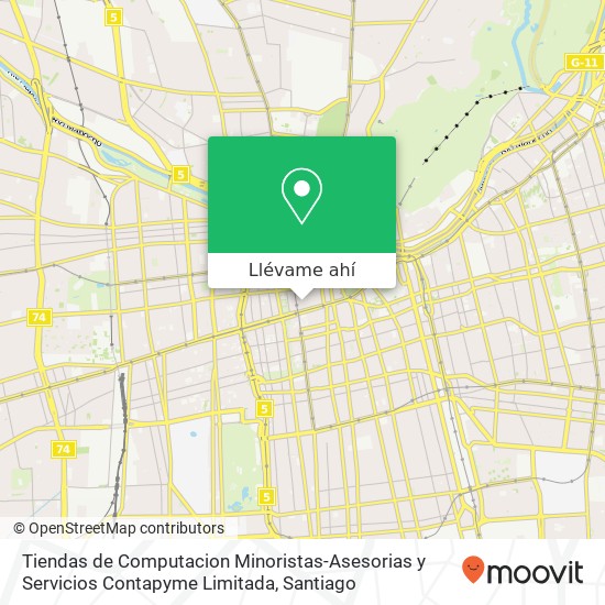 Mapa de Tiendas de Computacion Minoristas-Asesorias y Servicios Contapyme Limitada, Calle Nueva York 8320000 Centro Histórico, Santiago, Región Metropolitana de Santiago