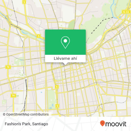 Mapa de Fashion's Park, Avenida Libertador Bernardo O'Higgins 8320000 Santiago, Santiago, Región Metropolitana de Santiago