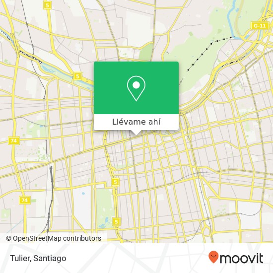 Mapa de Tulier, Avenida Libertador Bernardo O'Higgins 949 8320000 Centro Histórico, Santiago, Región Metropolitana