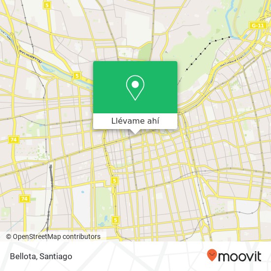 Mapa de Bellota, Avenida Libertador Bernardo O'Higgins 949 8320000 Centro Histórico, Santiago, Región Metropolitana