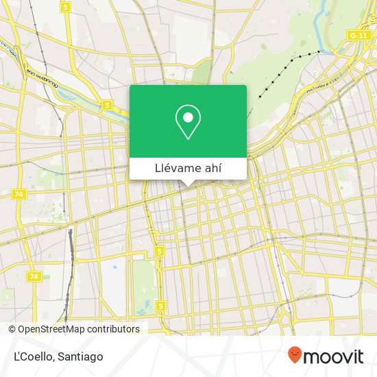 Mapa de L'Coello, Avenida Libertador Bernardo O'Higgins 949 8320000 Centro Histórico, Santiago, Región Metropolitana