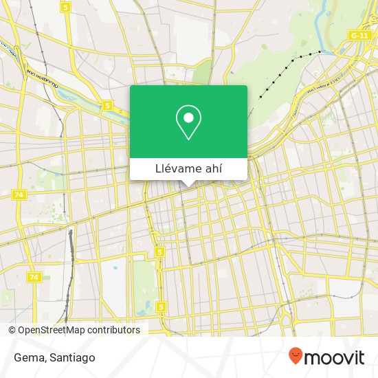 Mapa de Gema, Avenida Libertador Bernardo O'Higgins 949 8320000 Centro Histórico, Santiago, Región Metropolitana