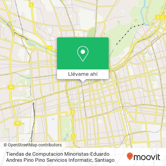 Mapa de Tiendas de Computacion Minoristas-Eduardo Andres Pino Pino Servicios Informatic, Calle Nueva York 8320000 Centro Histórico, Santiago, Región Metropolitana de Santiago