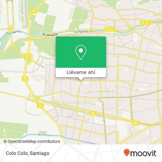Mapa de Colo Colo, Avenida San Francisco 8740 9020000 Pudahuel, Pudahuel, Región Metropolitana de Santiago